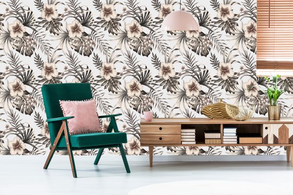 Behang Bloemen Bladeren In Vintage Stijl - Afbeelding 6