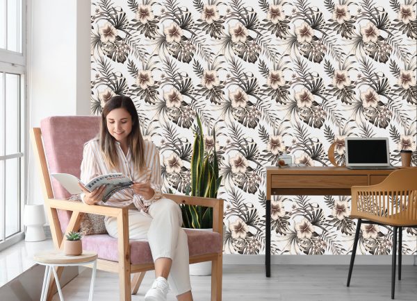 Behang Bloemen Bladeren In Vintage Stijl - Afbeelding 7