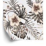 Behang Bloemen Bladeren In Vintage Stijl