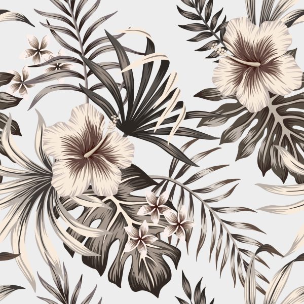 Behang Bloemen Bladeren In Vintage Stijl - Afbeelding 2