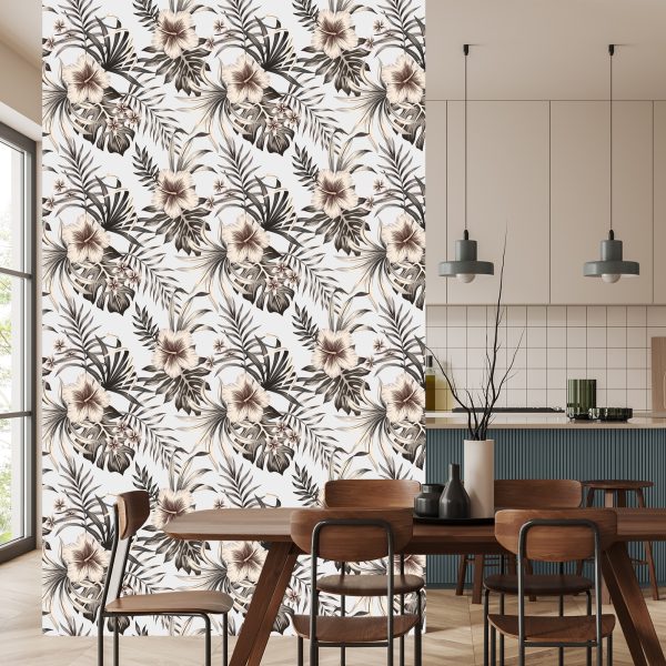 Behang Bloemen Bladeren In Vintage Stijl - Afbeelding 4