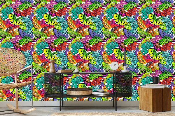 Behang Veelkleurige Graffiti - Afbeelding 5
