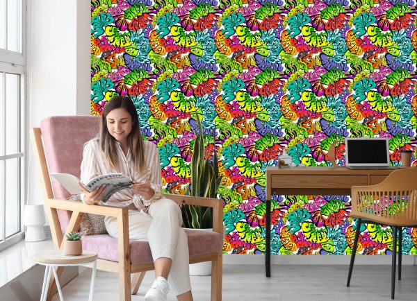 Behang Veelkleurige Graffiti - Afbeelding 7