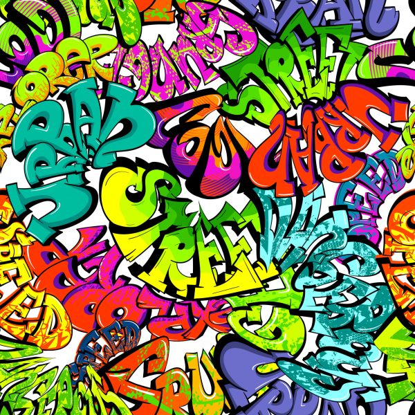 Behang Veelkleurige Graffiti - Afbeelding 2