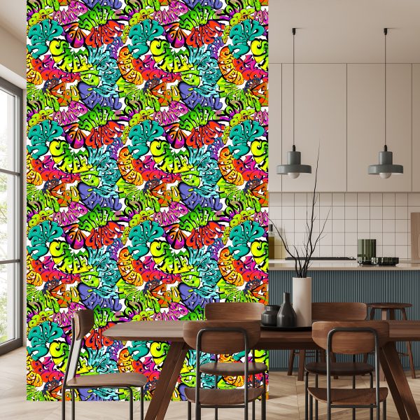Behang Veelkleurige Graffiti - Afbeelding 4