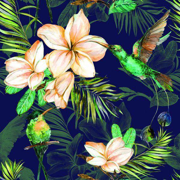 Behang Tropische Planten En Vogels - Afbeelding 2