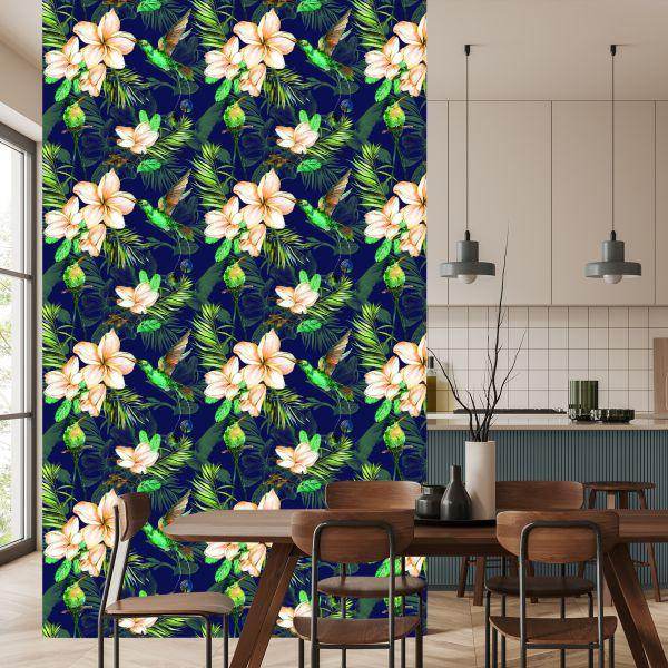 Behang Tropische Planten En Vogels - Afbeelding 4