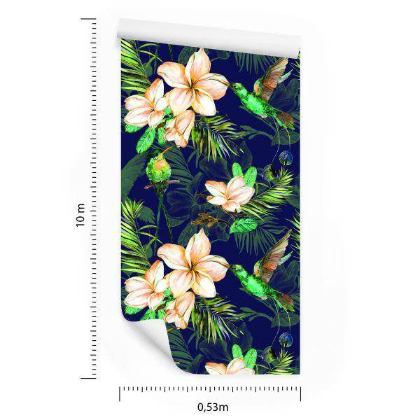 Behang Tropische Planten En Vogels - Afbeelding 8