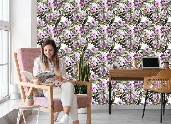 Behang Aquarel Bloemen - Afbeelding 7