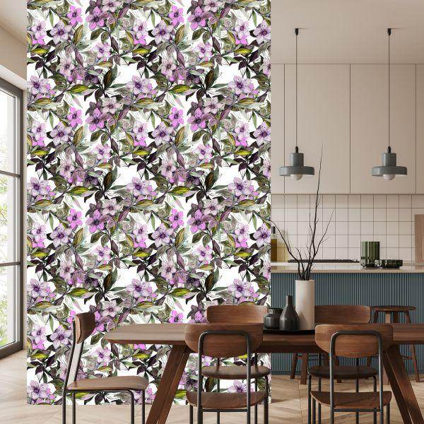 Behang Aquarel Bloemen - Afbeelding 4
