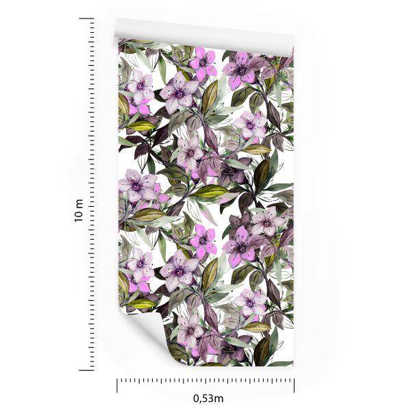 Behang Aquarel Bloemen - Afbeelding 8