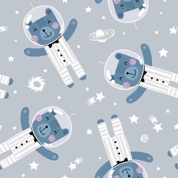 Behang Kosmos Sterren Teddyberen - Afbeelding 2