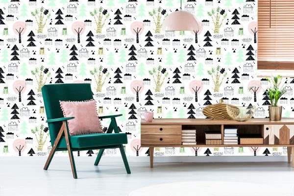 Behang Bomen, Natuur, Wolken, Kinderkamer - Afbeelding 6