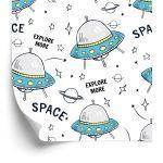Behang Planet Star-Raketten Voor De Kinderkamer