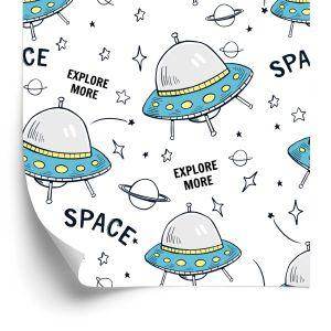 Behang Planet Star-Raketten Voor De Kinderkamer