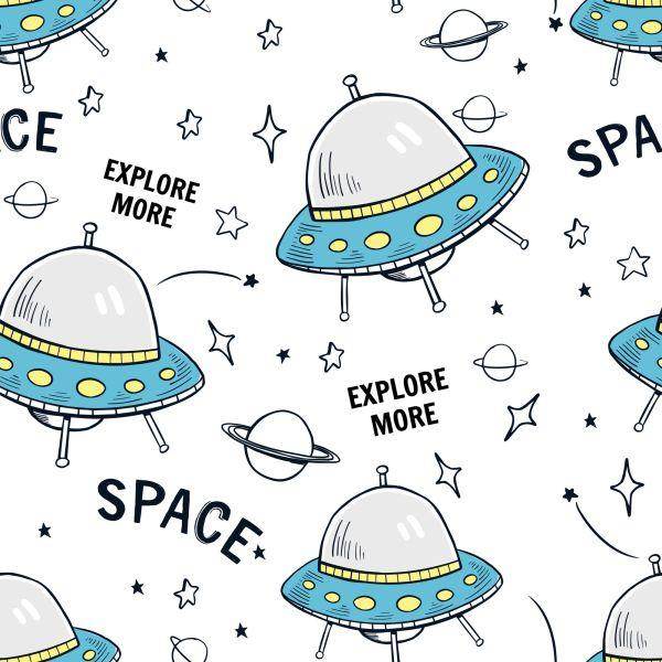 Behang Planet Star-Raketten Voor De Kinderkamer - Afbeelding 2