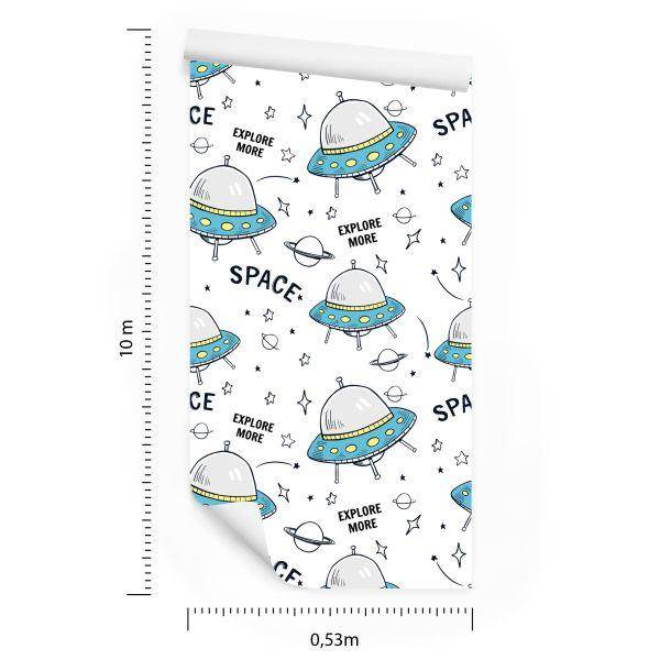 Behang Planet Star-Raketten Voor De Kinderkamer - Afbeelding 8