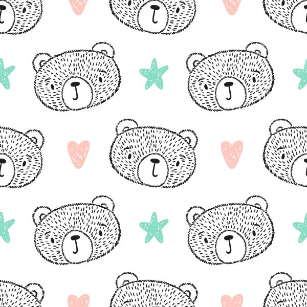 Behang Kersthart Teddyberen - Afbeelding 2