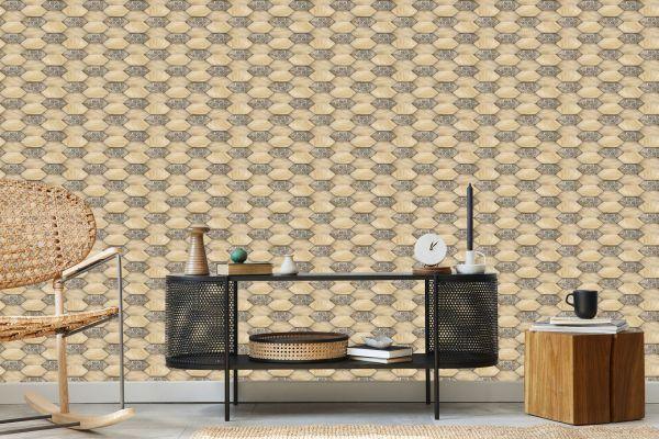 Behang Houten 3D-Patronen - Afbeelding 5