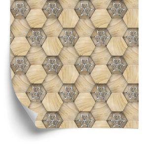 Behang Houten 3D-Patronen