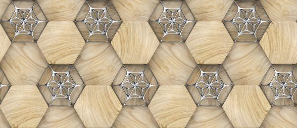 Behang Houten 3D-Patronen - Afbeelding 2