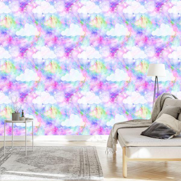 Behang Wolken Met Regenboog - Afbeelding 3