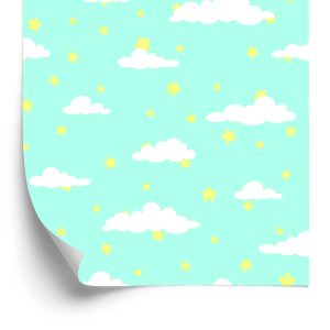 Behang Voor Kinderen - Sterren En Wolken