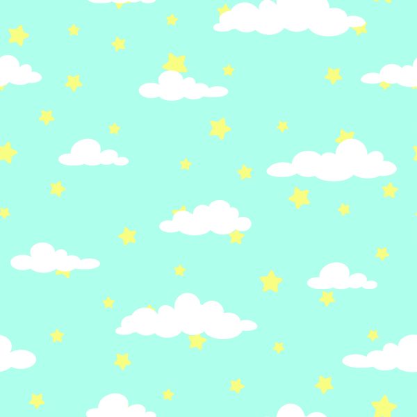 Behang Voor Kinderen - Sterren En Wolken - Afbeelding 2