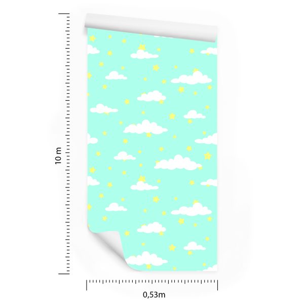 Behang Voor Kinderen - Sterren En Wolken - Afbeelding 8