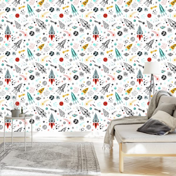 Behang Cosmos Planet Star Kinderkamer - Afbeelding 3