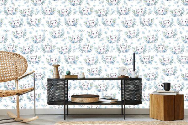 Behang Voor Kinderen - Kleine Kittens En Bloemen - Afbeelding 5