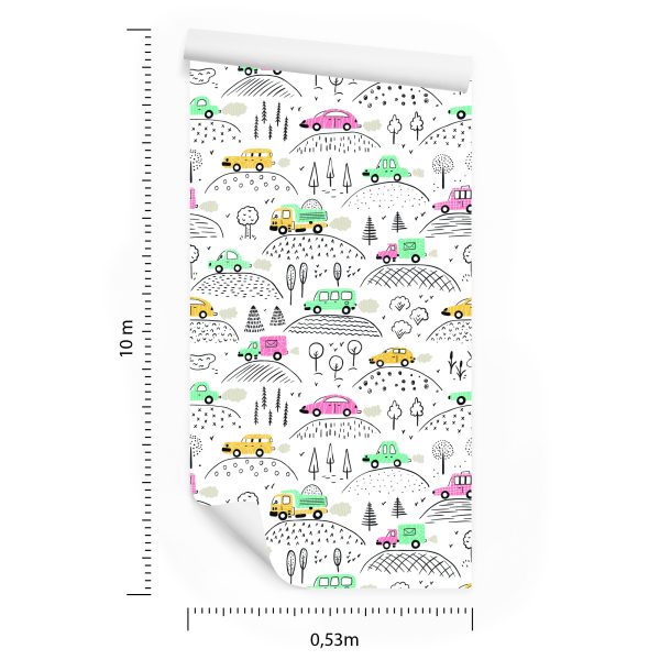 Behang Kinderkamer In Auto's, Vrachtwagens - Afbeelding 8