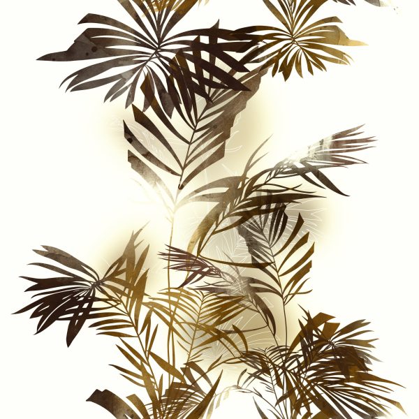 Behang Aquarel Palmbladeren - Afbeelding 2