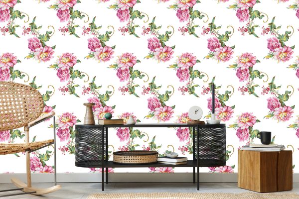 Behang Mooi Bloemenpatroon - Afbeelding 5