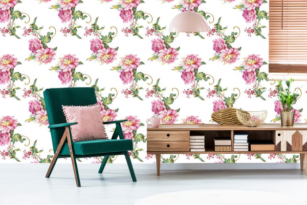 Behang Mooi Bloemenpatroon - Afbeelding 6