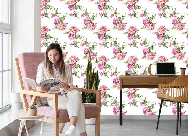 Behang Mooi Bloemenpatroon - Afbeelding 7