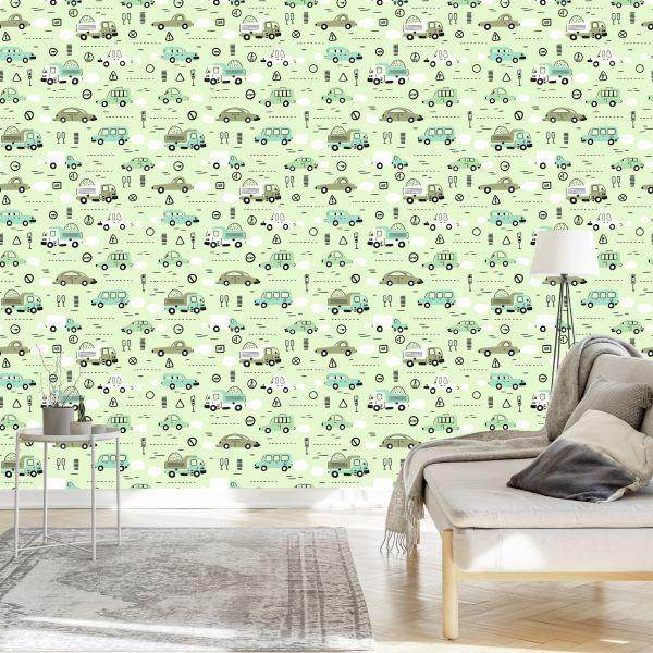 Behang Babyautootjes Voor De Babykamer - Afbeelding 3