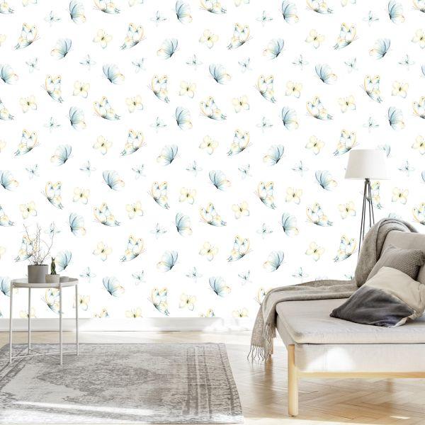 Behang Natuurvlinders Voor De Babykamer - Afbeelding 3