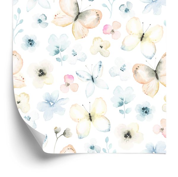 Behang Voor Kinderen, Vlinders, Bloemen, Planten