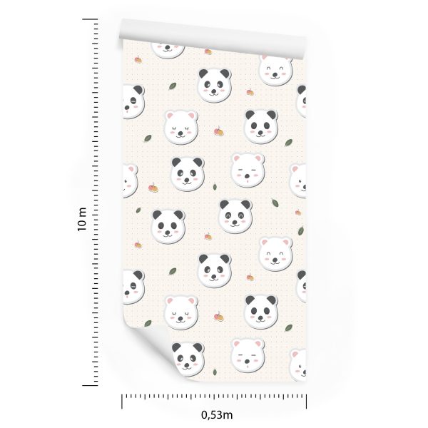 Behang Teddyberen Op De Achtergrond Met Stippen - Afbeelding 8