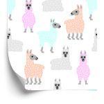 Behang Kleurrijke Lama Dieren Kinderkamer