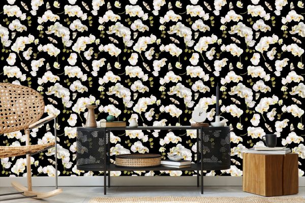 Behang Orchidee Natuur Natuur Bloemen Voor Slaapkamer - Afbeelding 5