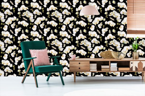 Behang Orchidee Natuur Natuur Bloemen Voor Slaapkamer - Afbeelding 6
