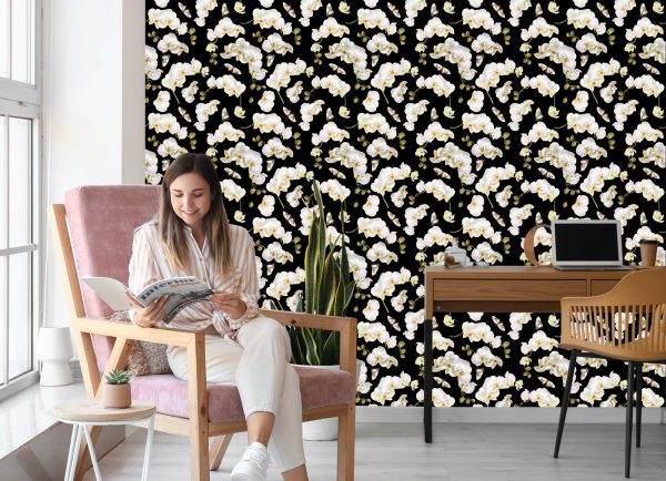 Behang Orchidee Natuur Natuur Bloemen Voor Slaapkamer - Afbeelding 7
