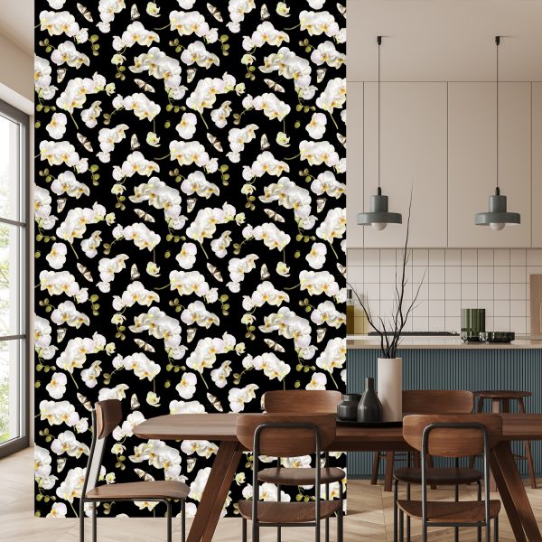 Behang Orchidee Natuur Natuur Bloemen Voor Slaapkamer - Afbeelding 4