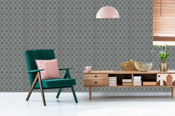 Behang Imitatie Mozaïektegels Voor De Woonkamer - Afbeelding 6