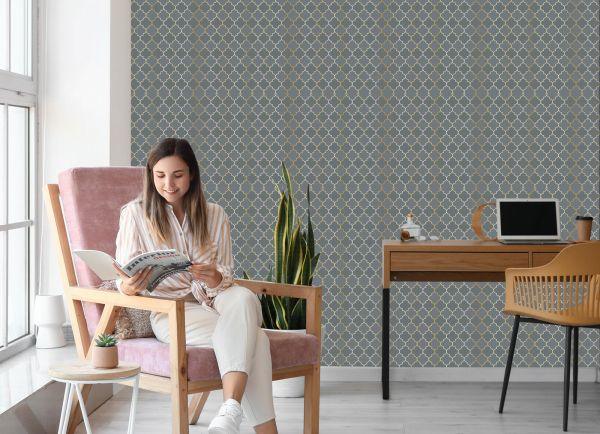 Behang Imitatie Mozaïektegels Voor De Woonkamer - Afbeelding 7