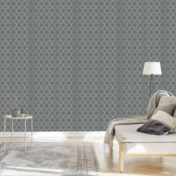 Behang Imitatie Mozaïektegels Voor De Woonkamer - Afbeelding 3