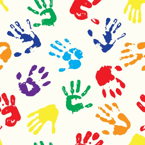 Behang Voor Kinderen - Kleurrijke Handafdrukken - Afbeelding 2