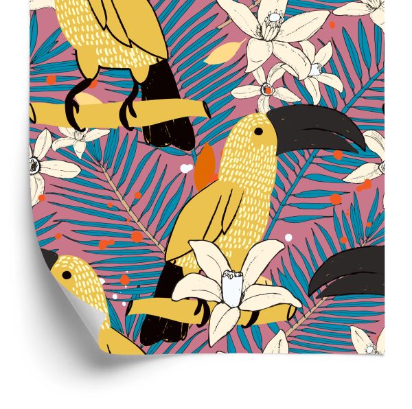 Behang Toekans En Bloemen